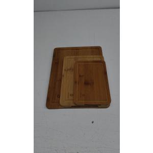 3 Packs Bamboo Cutting Board Set with Non Slip Feet and Over Sink Nice Solid Thick Wood Juice Groove Chopping Board Extra Large Big Small Best Hardwood Kitchen Counter Organic Vegetable (Brown)