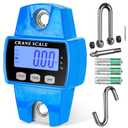 RoMech 660lb Digital Hanging Scale with Cast Aluminum Case, Handheld 300Kg Mini Crane Scale with Hooks for Farm Hunting Fishing Outdoor (Blue)