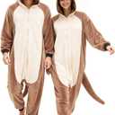 vavalad Adult Otter Onesie River Otter Costume Halloween Christmas Cosplay Onesie Women Men (Large)
