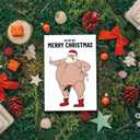 4 x Funny Fat Santa Christmas Card for Him Her, Hilarious Merry Christmas Card&Gift for Family Friend, Humorous Bad Santa Xmas Cards for Women Men (#1)