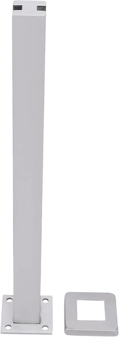 Glass Railing Post Silver Glass Balustrade Posts with Deepened Installation Slot 304 Stainless Steel Balustrade for Stairs, Balconies Cannot Add Handrail Version 220lbs Capacity (Mid Post, 25.6in)