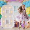 Bugame Light Up Numbers 4FT, Number 8 Light Up Sign Marquee Numbers 4 Feet Tall, Large 8 Marquee Number for 8th Birthday Party Decorations Mosaic Número