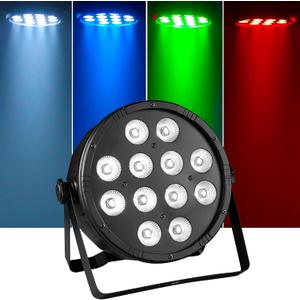 Par Lights for Stage Lighting 12 LED Par Can DJ Light RGBW Mixed Effect Sound Activated Fade Flash Strobe DMX Lighting for Event Party Show Wedding Festival Bar