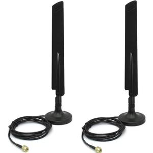 10dBi Dual Band WiFi 6E Antenna - 6GHz, 2.4GHz, 5GHz - RP-SMA - Magnetic Base - PC Desktop - PCIe WiFi 6E Card Compatible
