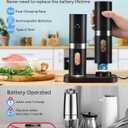 Electric Salt and Pepper Grinder Set, New Rechargeable Salt and Pepper Mill with Charging Base, Adjustable Coarseness Shakers with LED Light, One Hand Operation for Kitchen Appliances Gifts for Women