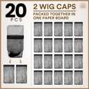 2 x Teenitor 20pcs Bald Cap Set - Breathable, Invisible Stocking Wig Cap for Lace Front, Sheer Caps, Black
