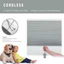 Cordless Cellular Shades, Blackout Room Darkening Black Out Honeycomb Blinds for Indoor Windows Bedroom, Pull Down Pleated Accordion Blind Easy Install, Shade Size 30.5" Wx72 H, Gray