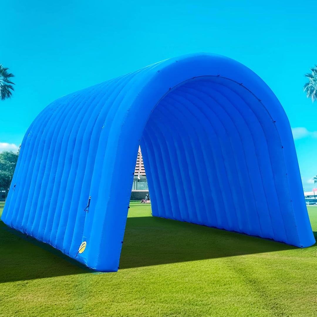 OZIS 16FT Inflatable Tunnel Sports Tunnel Entrance with Installed Blower Inflatable Tunnel Tent for Business Advertising Event Exhibition Promotion,Street,Shop,Supermarket,School(Blue, 16x10x10ft)