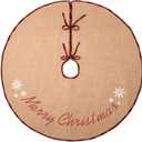 N&T NIETING Christmas Tree Skirt, 48 Inches Rustic Xmas Tree Skirt for Christmas Decorations, Merry Christmas Tree Ornaments, Holiday Home Decor (Khaki)