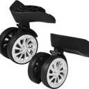 2Pcs 55mm Rubber Swivel Castor Wheels - 360 Degree Quiet Trolley & Furniture Caster, 55 millimeters