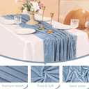 Velvet Table Runner 20 x 120 Inches 10ft Luxurious Thick Soft Velvet Christmas Thanksgiving Wedding Reception Table Runner for Party Reception Decorations(Dusty Blue, 6 Pack)