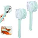 Vegetable Peeler with Box Storage,DoubleSided Stainless Steel Potato Peeler and Fruit Peeler,Vegetable Peelers for Kitchen,Apple Peeler,Carrot Peeler,Orange Peeler,Garlic Peeler (Blue)