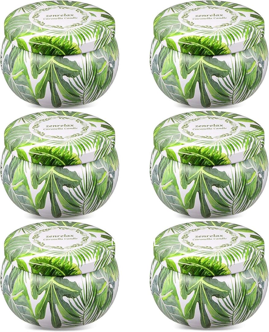 Citronella Candles Outdoor | Indoor Scented Candles 6 Pack 26OZ Pure Citronella Essential Oil and Natural Soy Wax Long Lasting Burning for Home Garden Summer Patio Balcony