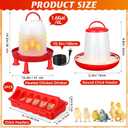 4 Pack 6l Heated Chicken Feeder and Waterer Kit Poultry Waterer Fountain with Leg Support for Chicks Coop Feeding Farm Supplies Birds Duck