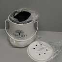 Perfnique Kitchen Compost Bin, 1.3 Gallon Countertop Compost Bin with Lid, Indoor Compost Bucket Includes Inner Bucket Liner and Carbon Filter, Small Compost Bin (Without Bags, Cream)