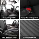JOJOBAY Chevy Silverado Seat Covers,GMC Sierra Seat Covers,Custom Fit 2007-2025 1500 2500HD 3500HD Crew Double Extended Regular Cab,LT LZT RST Trail Boss(Front Pair,Black Red)