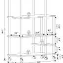 Furinno Turn-N-Tube 4-Tier Wide Toolless Multipurpose Printer Stand Display Storage Shelf with Wheels, Columbia Walnut/Black, Size: 3-Tiers Storage (Large)