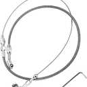 24" Throttle Cable Kit, Stainless Steel Braided Throttle Control Cable Line with Fitting, Universal Throttle Cable Assembly Braided Throttle Gas Cable, Car Accessories