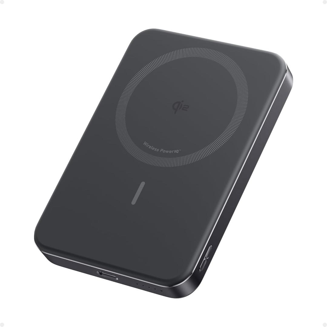 Anker MagGo Power Bank, Ultra-Slim 10,000mAh Magnetic Battery Pack, Qi2 Certified 15W Ultra-Fast MagSafe Compatible Portable Charger, Ergonomic Design, for iPhone16/15/14/13/12 Series Only (Black)