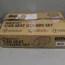 BDK PolyPro Car Seat Covers Full Set in Solid Black, Front and Rear Split Bench Seat Covers for Cars, Easy to Install Car Seats Cover Set and Accessories for Auto Trucks Van SUV - Solid Black