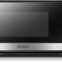 BLACK+DECKER EM031MB11 Digital Microwave Oven with Turntable Push-Button Door, Child Safety Lock, 1000W, 1.1cu.ft, Black & Stainless Steel, 1.1 Cu.ft