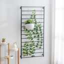 MyGift Matte Black Metal Garden Trellis Wall Mounted Plant Support