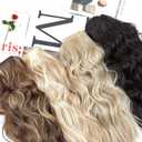 Clip in Hair Extensions, 20 Inches Wavy Synthetic Hair Extensions Clip ins, Long and Soft, for Women and Girls (Medium Brown Mixed Bleach Blonde)