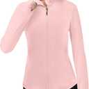 Girls Lightweight Sun Shirt Full Zip Long Sleeve Sun Protection Athletic Jackets with Pockets and Thumbholes (4-5T, Pink)