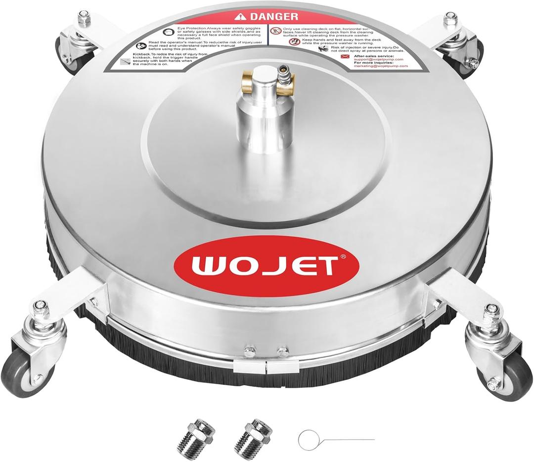WOJET 16'' Compact Pressure Washer Surface Cleaner PRO with Wheels 4500PSI