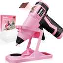 MONVICT 7.4V Cordless Hot Glue Gun with Holder Base, Digital Display Adjustable Temp, Smart Auto-Off, Silicone Pad, 2.6A Rechargeable Battery, Full Size Handheld Electric Power with 10 Glue Sticks