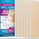 AllSett Health Silicone Sheets for Scars, Post Surgery, Tummy Tuck, CSection Recovery, Keloid Bump Removal, Stretch Marks Removal, Face Acne (6 Inch x 1.6 Inch)  Pack of 4