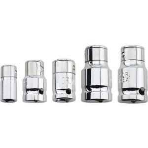 Bit Socket Adapter Set,5Pcs Square Hole to Hex Converter 1/4 to 6.3mm 3/8 to 8mm 3/8 to 10mm 1/2 to 8mm 1/2 to 10mm,Impact Coupler Adapter,Hex Power Bit,Holder for Impact Ratchet Wrench,Screwdriver