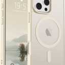 SUPFINE Magnetic for iPhone 16 Pro Max Case (Compatible with MagSafe) (Military Grade Drop Protection) Slim Translucent Matte Shockproof with Anti-Fingerprint Phone Case,Antique White