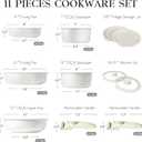 GiPP 11Pcs Pots and Pans Set Non Stick, Cookware Sets Nonstick Detachable Handle, Induction Kitchen Set Removable Handle, RV Cookware set, Oven Safe