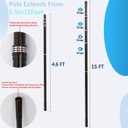 Swimming Pool Pole Carbon FiberPool Skimmer Pole Telescopic SwimmingPool Cleaning Pole, Advanced Adjustable Telescopic Pole, Used for Skimming nets, Brushes, Vacuum Heads (15 Feet)