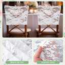 HunnmingRe 24 Pcs White Lace Chair Back Cover Bride and Groom Lace Chairs Sashes Bands Bulk Boho Embroidered Vintage Wedding Decorations for Country Wedding Bridal Shower Birthday Party Decorations