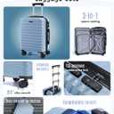LIGHT FLIGHT Luggage Sets 3 Pcs Suitcase with Wheels,20"/24"/28",Light Blue