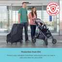J.L. Childress Spinner Wheelie Padded Car Seat Bag- Travel Bag for Airplane, Fits Most Baby & Infant Car Seats, Boosters, & Carriers, Airport Accessories for Gate Check or Baggage Check- Deluxe, Black