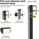 ODesign Over The Door Shower Caddy, 3-Tier Adjustable Hanging Shower Caddy with Soap Holder & 4 Hooks, Rustproof Bathroom Shower Organizer with Suction Cup,Shower Rack for Shampoo Razor, Slate-Grey