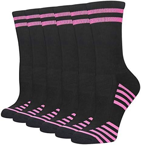FUNDENCY Women's Athletic Crew Socks 4 Pack, Running Breathable Cushion Socks with Arch Support, M