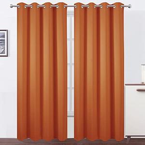 LEMOMO Blackout Curtains 52 x 84 inch/Orange Curtains Set of 1Panels/Thermal Insulated Room Darkening Bedroom Curtains