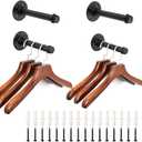 Sumnacon 4 Pcs 14 Inch Industrial Pipe Clothes Bars - Heavy Duty Rustic Coat Hangers with Screws, Wall-Mounted Iron Garment Holder Racks for Bedroom Bathroom Laundry room Boutique Clothing Store, Black