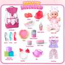 AuntyFey Baby Doll with Accessories Set, Baby Dolls Set for Toddler Girls 3-5 6-12, Baby Doll Playset, Baby Dolls for 5 Year Old Girls, Baby Doll Toys Pretend Play Toy(Backpack)