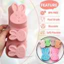Crethinkaty 1 Pieces Rabbit Silicone Chocolate Moulds 6 Cavity Bunny Head Shapes Easter Molds for DIY Chocolate,Candy,Jelly