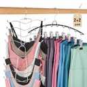 HOUSE DAY Yoga Closet Organizers and Storage Set, Leggings Organizer 2 Pack and Tank Top Hanger 2 Pack, Space Saver Hangers for Pants, Bras, Hats, Shorts