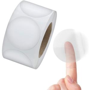 Performore Crystal Clear 1.5" Round Stickers  Envelope Sealer, Retail Package Labels, Self-Adhesive, 1000 Stickers Per Roll