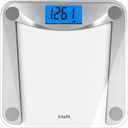 Vitafit Digital Bathroom Weight Scale for Body Weight, High Accuracy Assured by Weighing Professional Since 2001, Extra Large Blue Backlit LCD and Step-On, 400lb/ 182kg, Clear Glass
