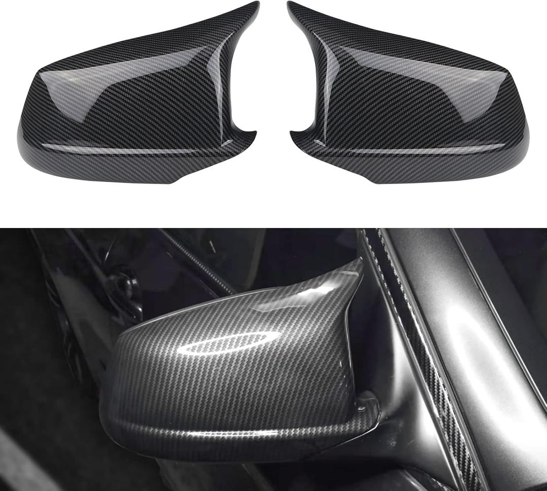 JDMON Compatible with Door Rearview Mirror Cover Cap BMW 5 Series F10 F11 F18 528i 530i 535i 550i 2011 2012 2013 Side Mirror Cover Cap Trim 2PCS (Carbon Fiber)