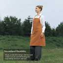 Full-Length Bib Apron with Adjustable Neck Strap  Durable & Easy-Care Chef Apron for Kitchen, Restaurant & Caf (Pecan)