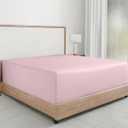 California Design Den Twin Bed Fitted Sheet Only, 100% Cotton, 1 Pc Fitted Sheet Twin Cotton, No Pop-Off Elastic, Durable Sateen Weave (Pink)